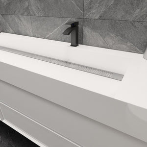 Max 84" Wall Mounted Vanity With Acrylic Sink/Double Faucet Holes
