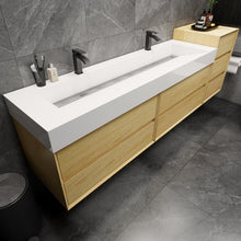 Load image into Gallery viewer, Max 92&quot; Wall Mounted Vanity With Acrylic Sink W/Small Side Cabinet
