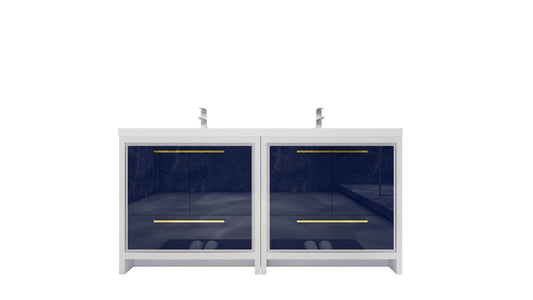 Dolce 72" Freestanding Bathroom Vanity with Reinforced Acrylic Integrated Sink Top