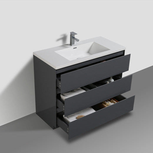 Angeles 48" Freestanding Bathroom Vanity with Acrylic Integrated Sink Top