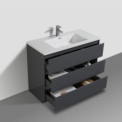 Angeles 48" Freestanding Bathroom Vanity with Acrylic Integrated Sink Top