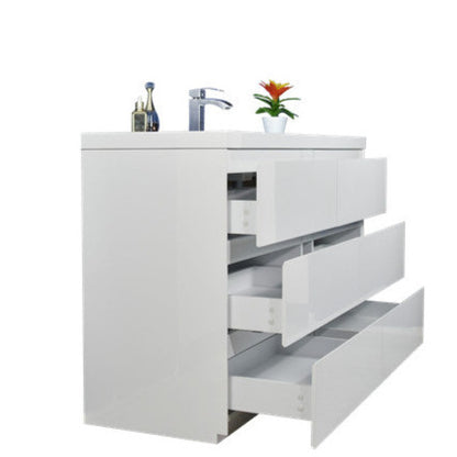 Angeles 60" Freestanding Bathroom Vanity with Acrylic Integrated Sink Top