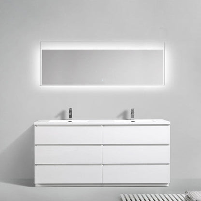 Angeles 72" Freestanding Vanity With Double Reinforced Acrylic Sinks