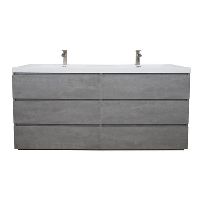 Angeles 72" Freestanding Bathroom Vanity with Acrylic Integrated Sink Top