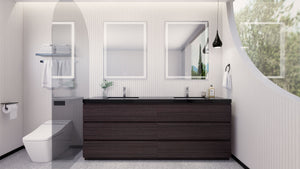 Stanley 84" Freestanding Vanity With Reinforced Acrylic Sinks