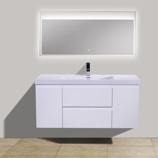 Bohemia Lina 48" Wall Mounted Bathroom Vanity with Reinforced Acrylic Sink