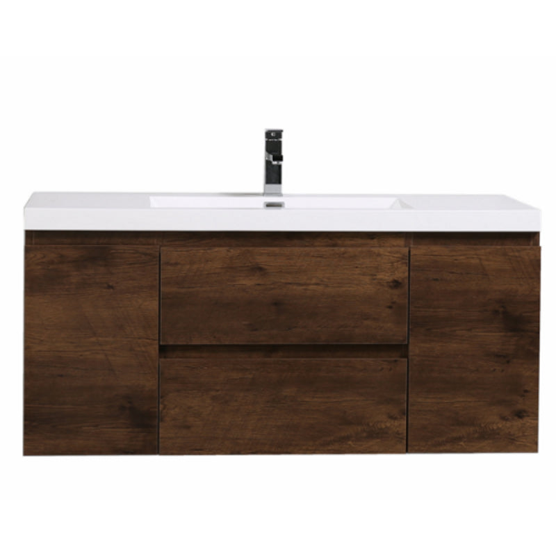 Bohemia Lina 48" Wall Mounted Bathroom Vanity with Acrylic Integrated Sink Top