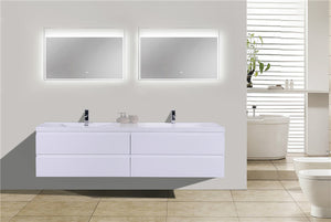 Bohemia Lina 72" Wall Mounted Vanity With Double Reinforced Acrylic Sinks