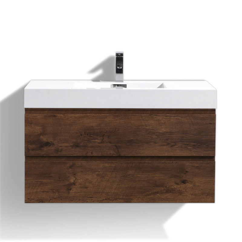 Fortune 42" Wall Mounted Bathroom Vanity with Acrylic Integrated Sink Top