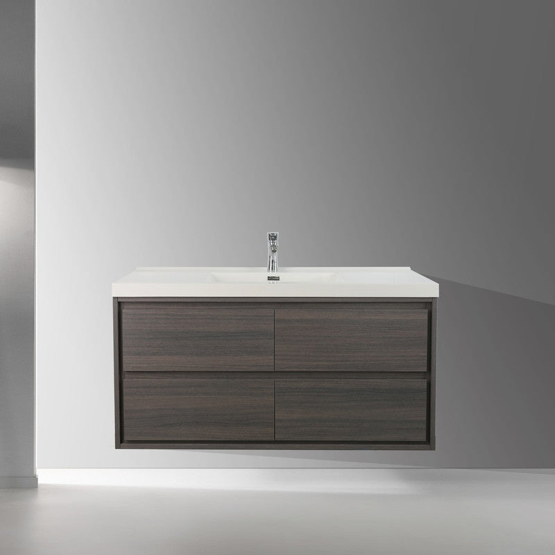 Sage 48" Wall Mounted Bathroom Vanity with Reinforced Acrylic Integrated Sink Top