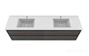 Sage 72" Wall Mounted Vanity With Double Sink