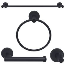 Load image into Gallery viewer, Luna Modern 4-Piece Bathroom Hardware Accessory Set With 24&quot; Towel Bar
