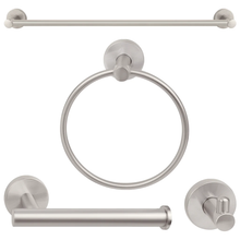 Load image into Gallery viewer, Luna Modern 4-Piece Bathroom Hardware Accessory Set With 24&quot; Towel Bar
