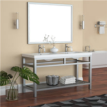 Load image into Gallery viewer, Otto 60&quot; Freestanding Vanity Stainless Steel Console W/ Acrylic Sink
