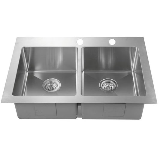 Mandy 33" Stainless Steel Top Mount Double Kitchen Sink