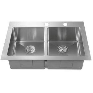 Mandy 33" Stainless Steel Top Mount Double Kitchen Sink