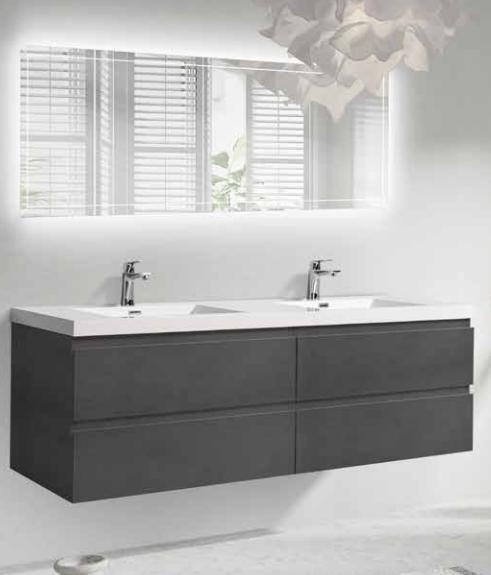 Angel 48"  Wall Mounted Bathroom Vanity with A Integrated Sink