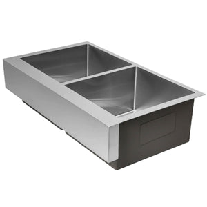Felix 36" Stainless Steel Retrofit Apron Double Kitchen Sink