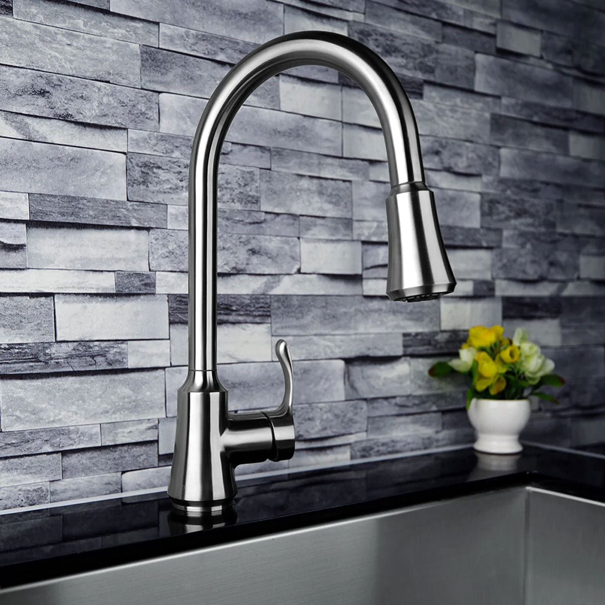 Mamie Stainless Steel Pull-Down Kitchen Faucet