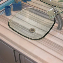 Load image into Gallery viewer, Laurentina Square Clear Glass Vessel Sink
