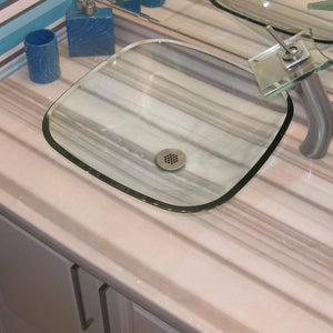 Laurentina Square Clear Glass Vessel Sink