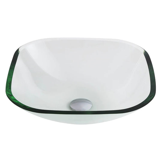 Laurentina Square Clear Glass Vessel Sink