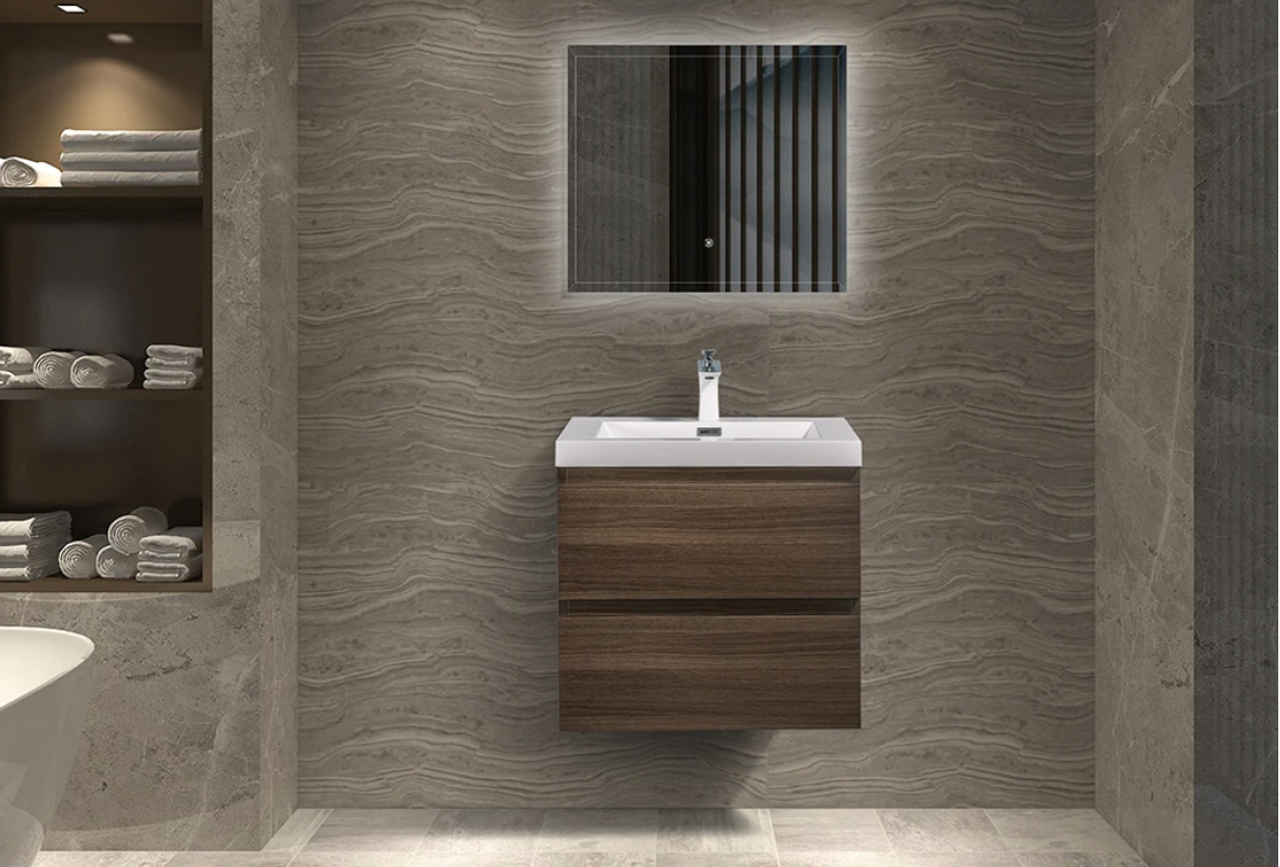 Angel 24" Wall Mounted Modern Bathroom Vanity with Reinforced Acrylic Sink