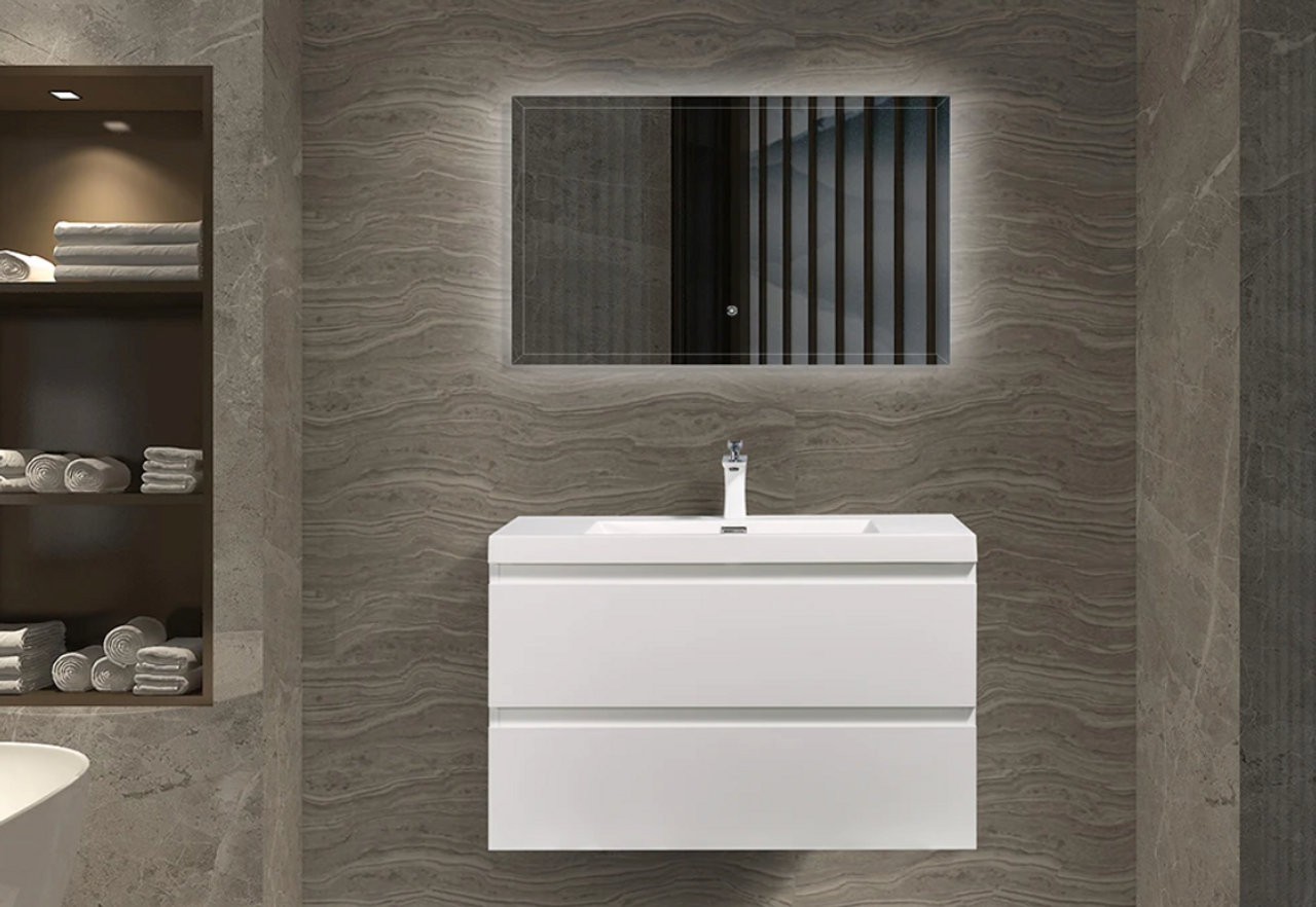 Angel 36" Wall Mounted Bathroom Vanity with A Integrated Sink