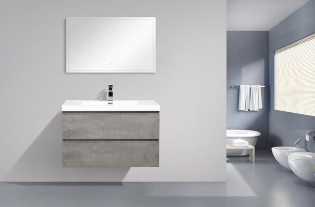 Angel 36" Wall Mounted Bathroom Vanity with A Integrated Sink