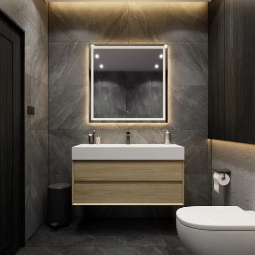 Max 48" Wall Mounted Bathroom Vanity with Acrylic Integrated Sink Top