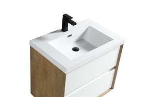 Kingdee 36" Wall Mounted Vanity With Acrylic Top