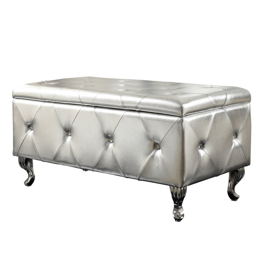 AC-BED16-Bench Storage Bench in Silver