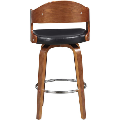 ACBS09 Wood And Faux Leather Swivel Barstool