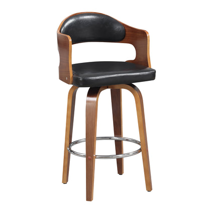 ACBS09 Wood And Faux Leather Swivel Barstool