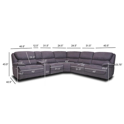Levi 6 Piece Reclining Sectional