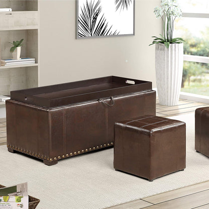 SB-008 Large Storage Ottoman 2 Small Ottomans Included