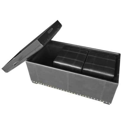 SB-008 Large Storage Ottoman 2 Small Ottomans Included