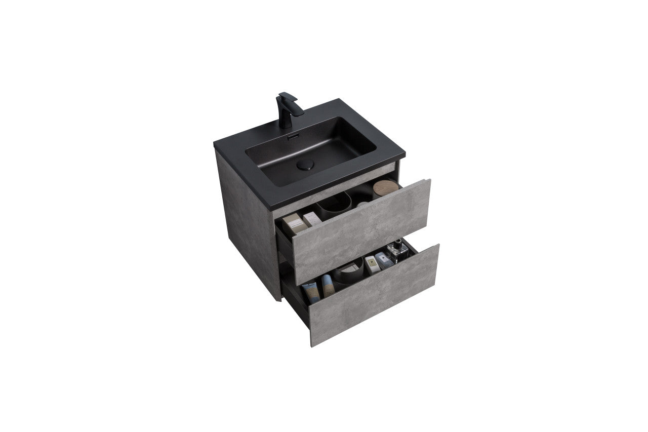 EDI 24" Wall Mounted Bathroom Vanity with Reinforced Acrylic Integrated Sink Top