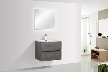 EDI 24" Wall Mounted Bathroom Vanity with Reinforced Acrylic Integrated Sink Top