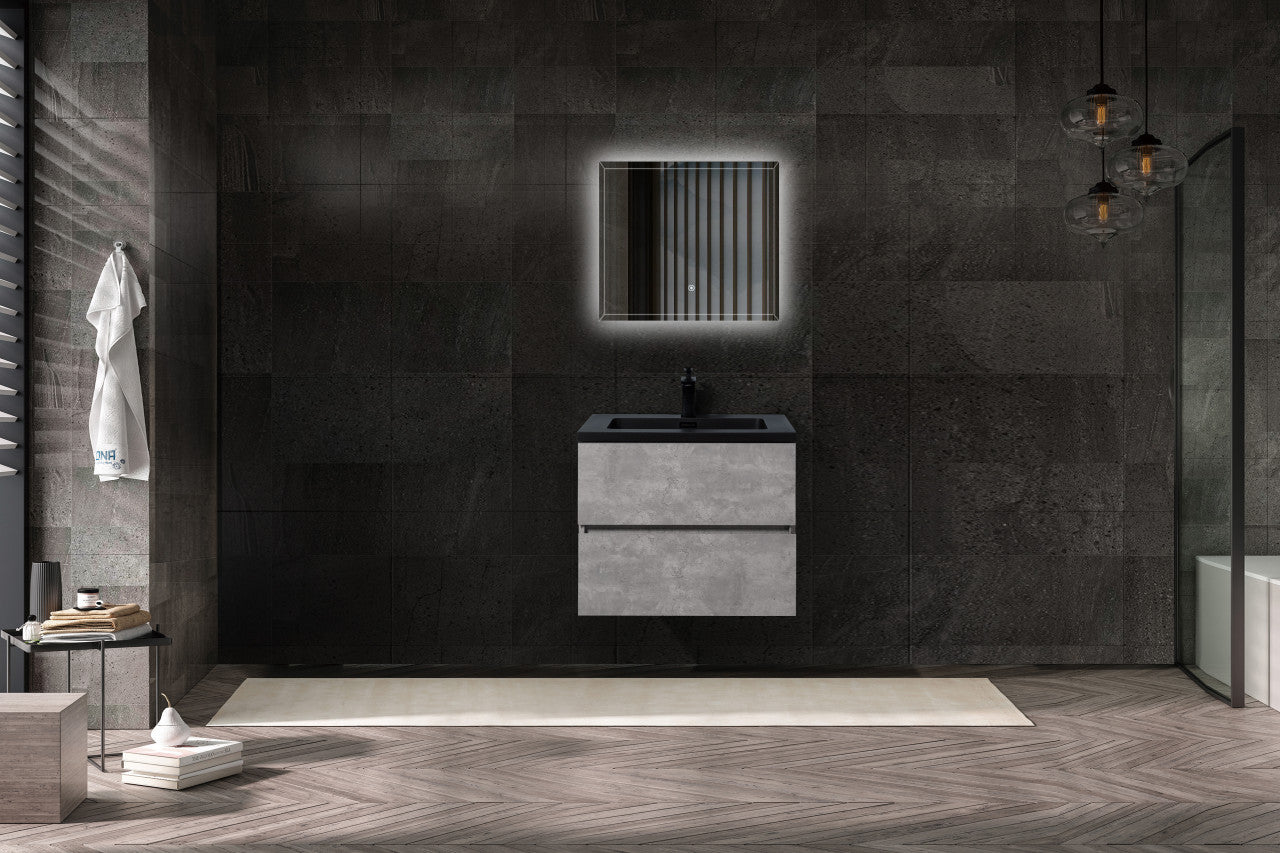 EDI 24" Wall Mounted Bathroom Vanity with Reinforced Acrylic Integrated Sink Top