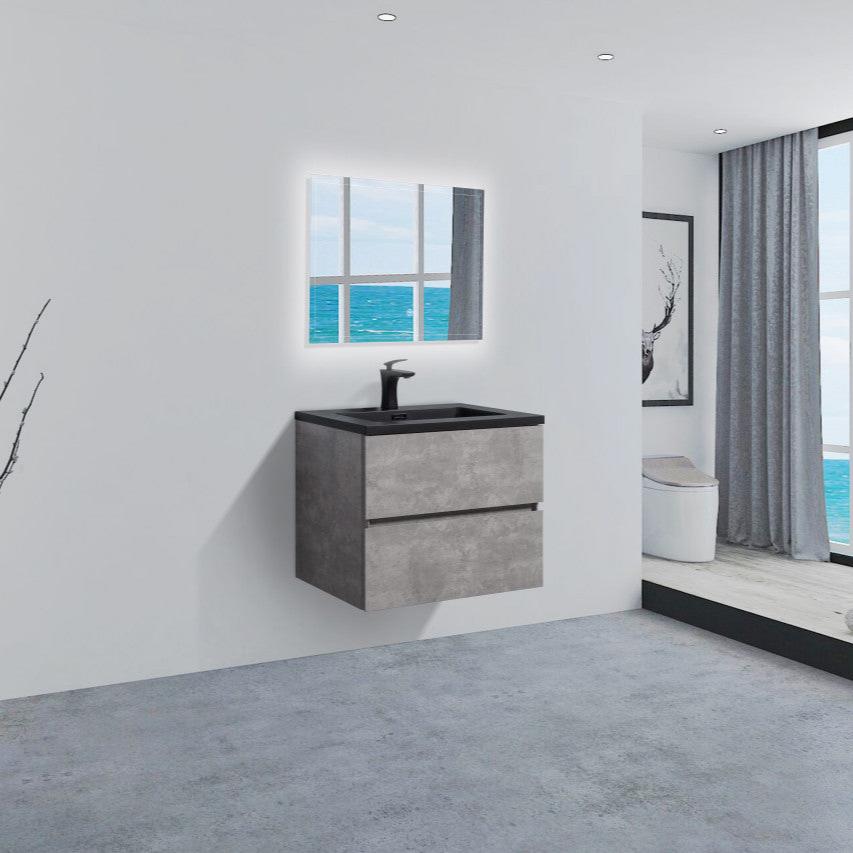 EDI 24" Wall Mounted Bathroom Vanity with Reinforced Acrylic Integrated Sink Top