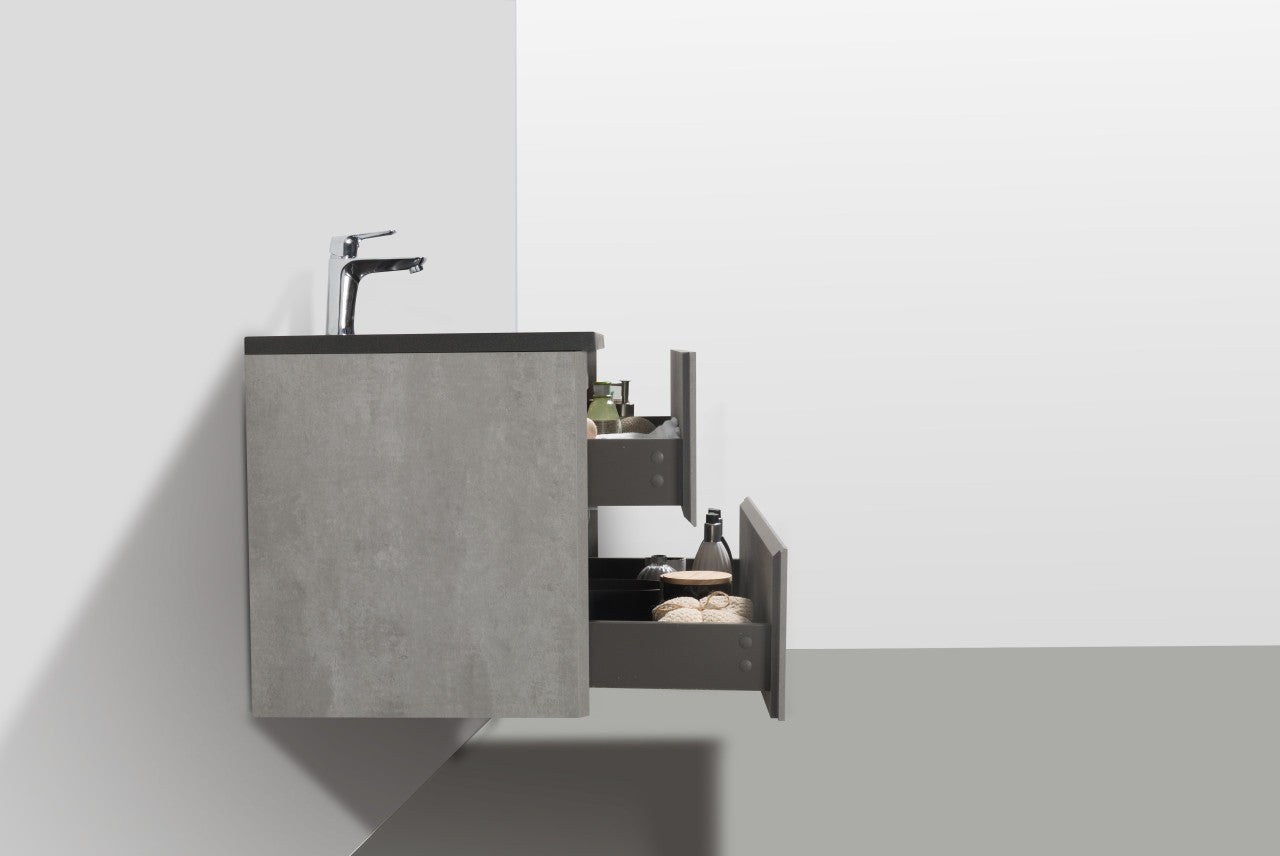 EDI 30" Wall Mounted Bathroom Vanity with Reinforced Acrylic Integrated Sink Top