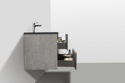 EDI 30" Wall Mounted Bathroom Vanity with Reinforced Acrylic Integrated Sink Top