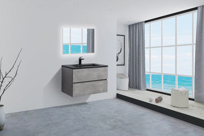 EDI 36" Wall Mounted Bathroom Vanity with Reinforced Acrylic Integrated Sink Top