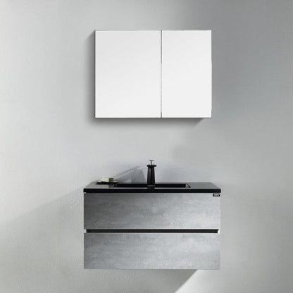 EDI 36" Wall Mounted Bathroom Vanity with Reinforced Acrylic Integrated Sink Top