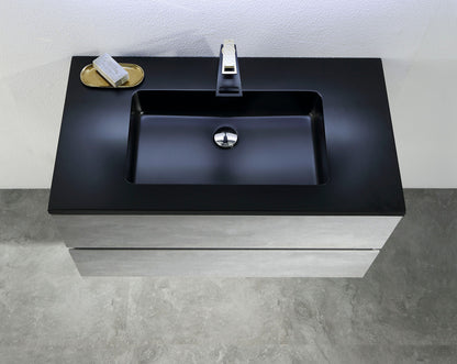 EDI 36" Wall Mounted Bathroom Vanity with Reinforced Acrylic Integrated Sink Top