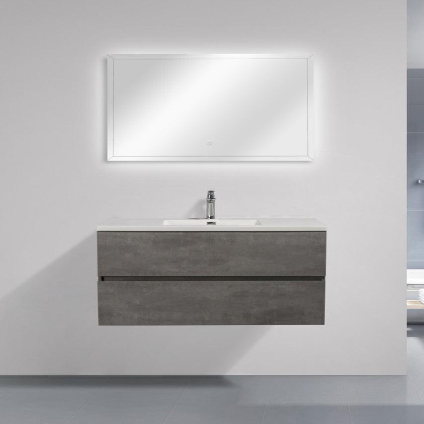 EDI 48" Wall Mounted Bathroom Vanity with Reinforced Acrylic Integrated Sink Top