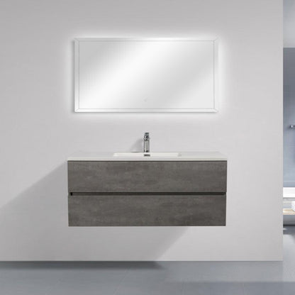 EDI 48" Wall Mounted Bathroom Vanity with Reinforced Acrylic Integrated Sink Top