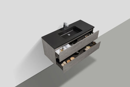 EDI 48" Wall Mounted Bathroom Vanity with Reinforced Acrylic Integrated Sink Top