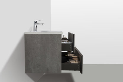 EDI 48" Wall Mounted Bathroom Vanity with Reinforced Acrylic Integrated Sink Top